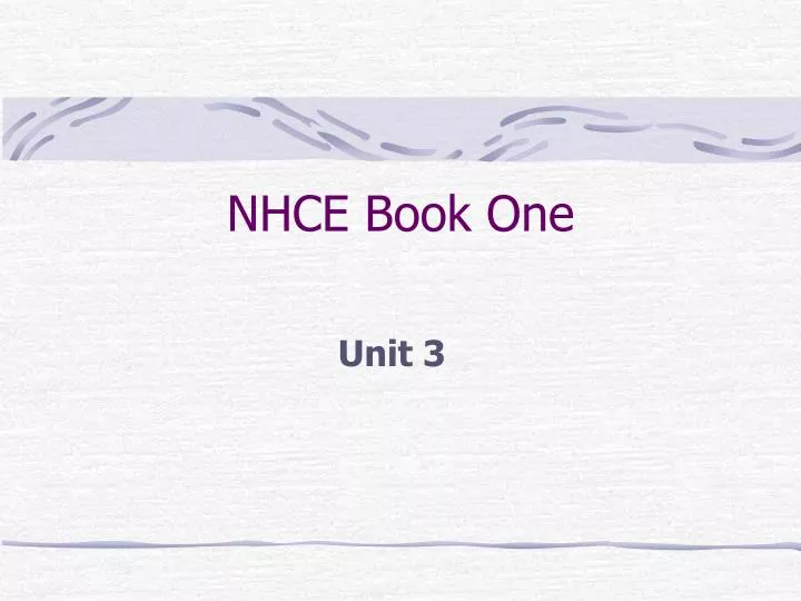 nhce book one
