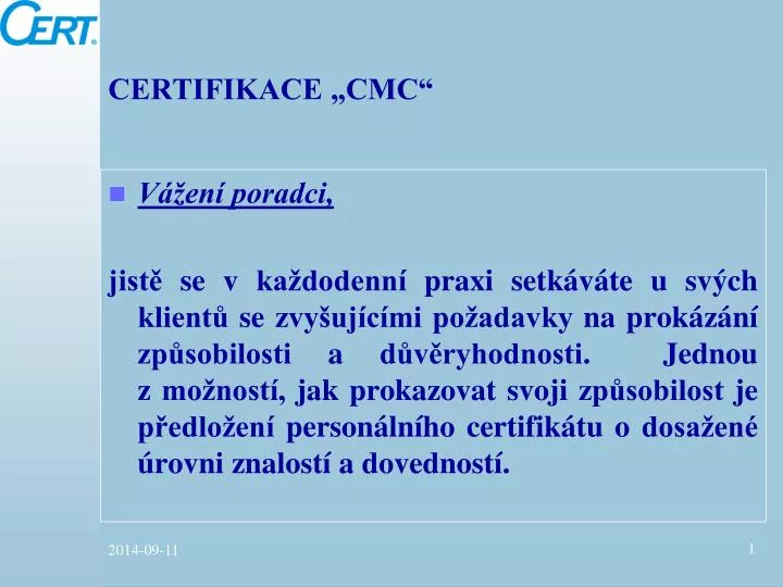 certifikace cmc