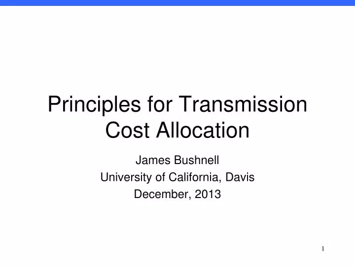 principles for transmission cost allocation