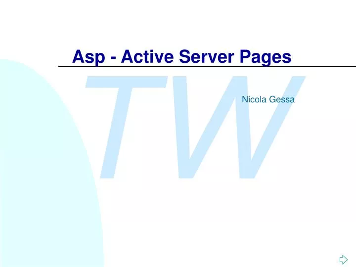 asp active server pages
