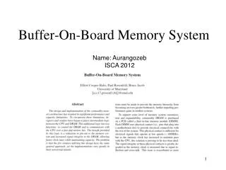 Buffer-On-Board Memory System