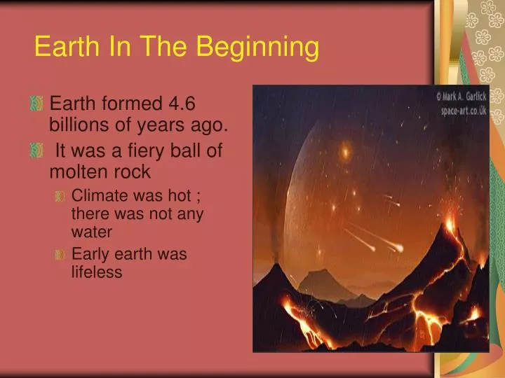 earth in the beginning