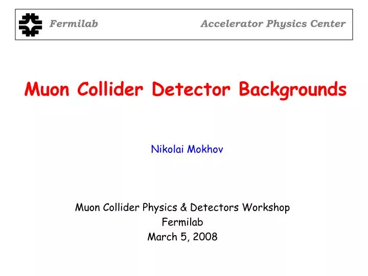 muon collider detector backgrounds