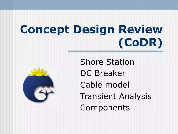 concept design review codr