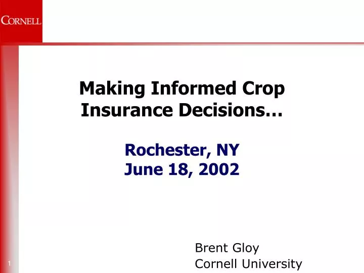 making informed crop insurance decisions rochester ny june 18 2002