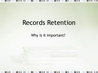 Records Retention