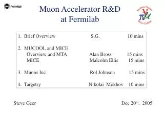 Muon Accelerator R&amp;D at Fermilab