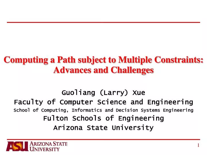 computing a path subject to multiple constraints advances and challenges