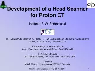Development of a Head Scanner for Proton CT