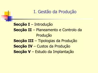 i gest o da produ o