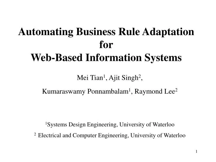 automating business rule adaptation for web based information systems