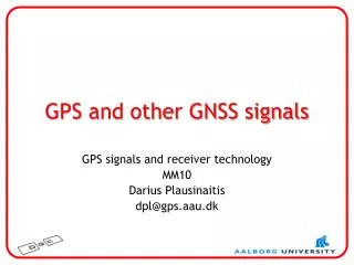 GPS and other GNSS signals