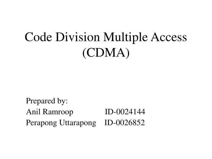 code division multiple access cdma