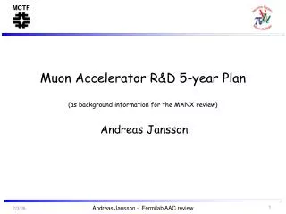Muon Accelerator R&amp;D 5-year Plan (as background information for the MANX review)