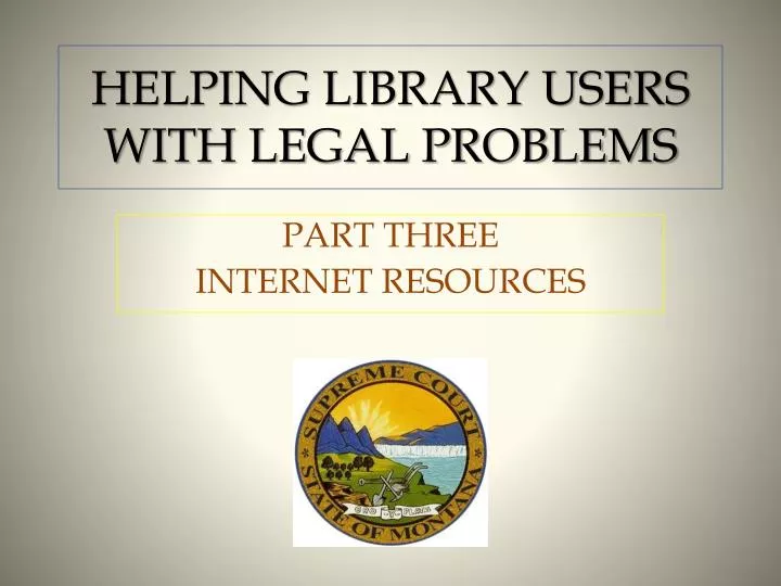 helping library users with legal problems