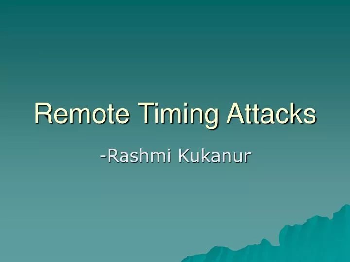 remote timing attacks