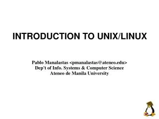 INTRODUCTION TO UNIX/LINUX