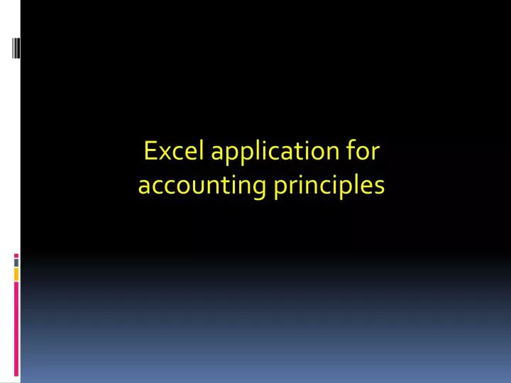 excel application for accounting principles
