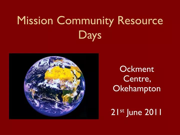 mission community resource days