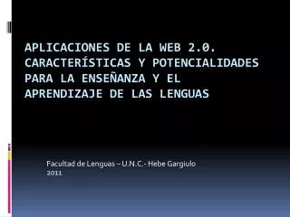 facultad de lenguas u n c hebe gargiulo 2011