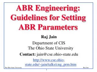 ABR Engineering: Guidelines for Setting ABR Parameters