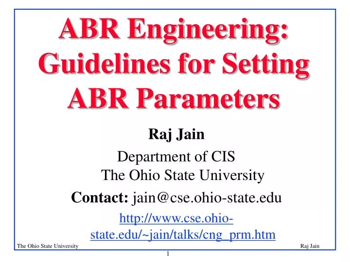 abr engineering guidelines for setting abr parameters