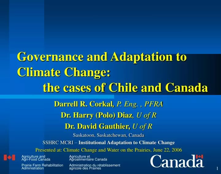 governance and adaptation to climate change the cases of chile and canada