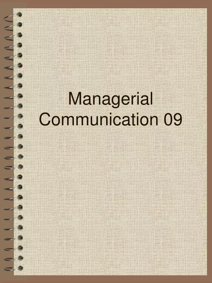 managerial communication 09