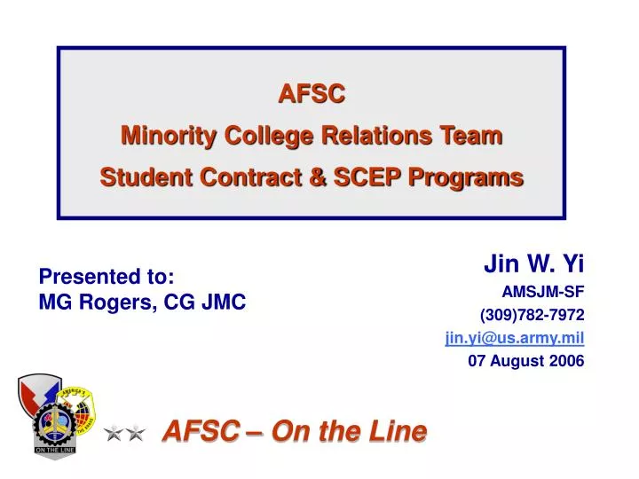 afsc minority college relations team student contract scep programs