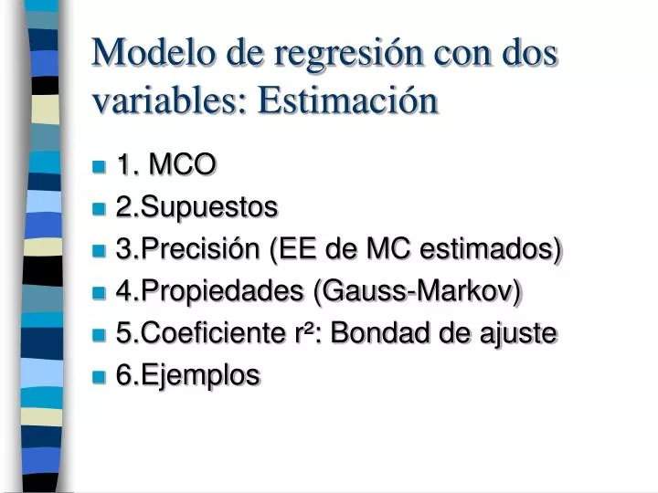 modelo de regresi n con dos variables estimaci n