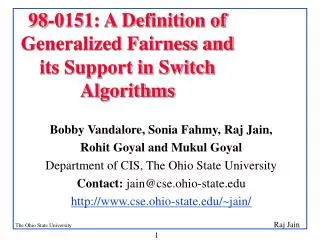 98-0151: A Definition of Generalized Fairness and its Support in Switch Algorithms