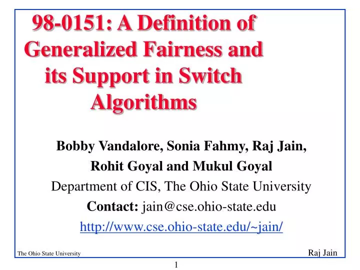 98 0151 a definition of generalized fairness and its support in switch algorithms