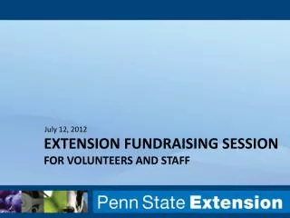 Extension Fundraising Session for volunteers and Staff