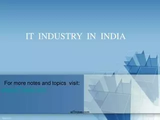 IT INDUSTRY IN INDIA
