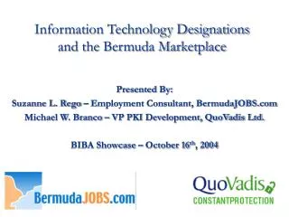 Information Technology Designations and the Bermuda Marketplace