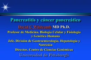 pancreatitis y c ncer pancre tico