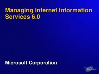 Managing Internet Information Services 6.0