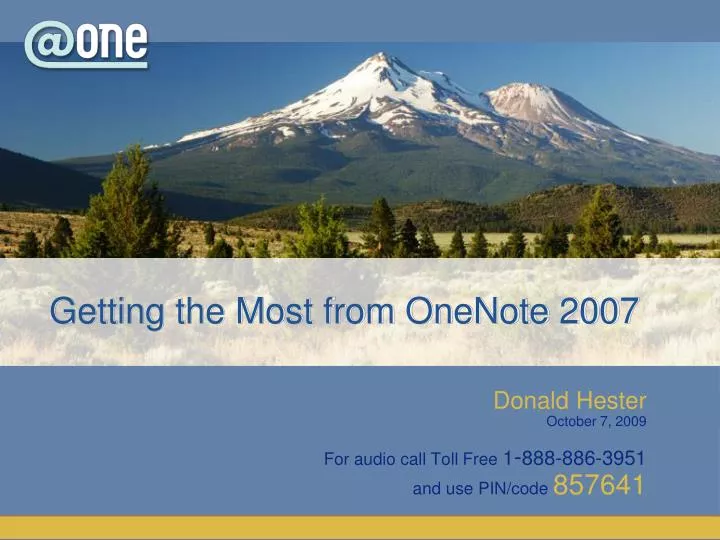 getting the most from onenote 2007