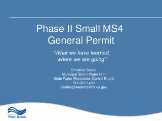 Phase II Small MS4 General Permit