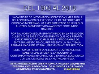del 1900 al 2010