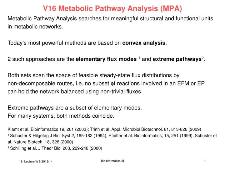v16 metabolic pathway analysis mpa