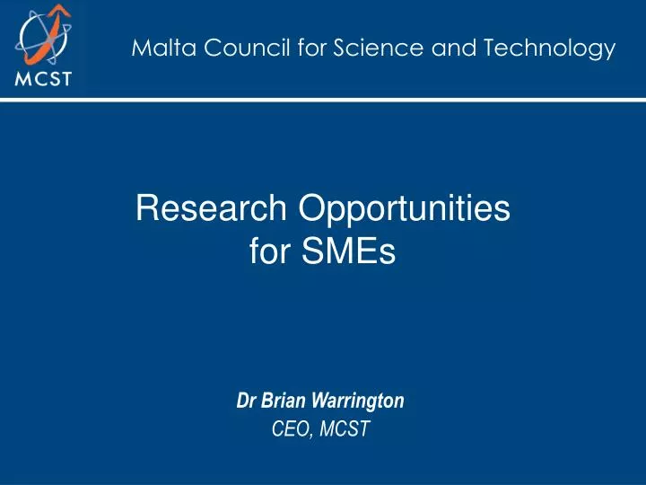 research opportunities for smes