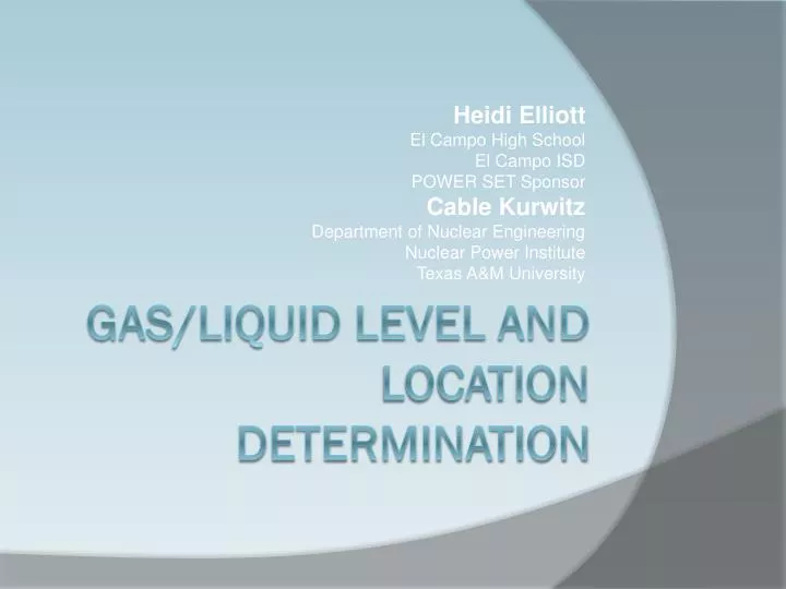 gas liquid level and location determination