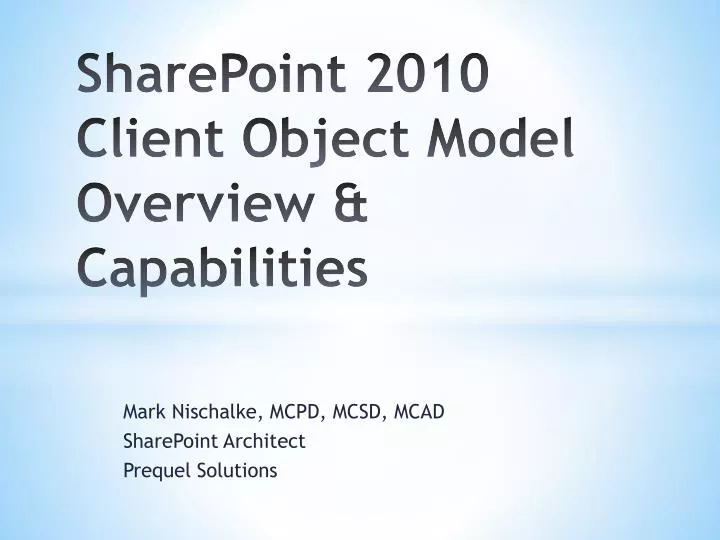 sharepoint 2010 client object model overview capabilities