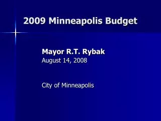 2009 Minneapolis Budget