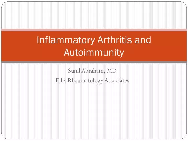 inflammatory arthritis and autoimmunity