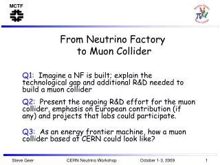 From Neutrino Factory to Muon Collider