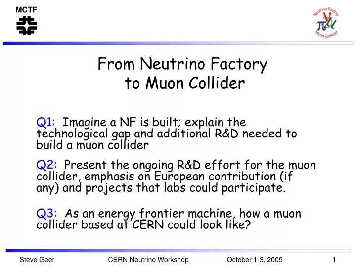 from neutrino factory to muon collider