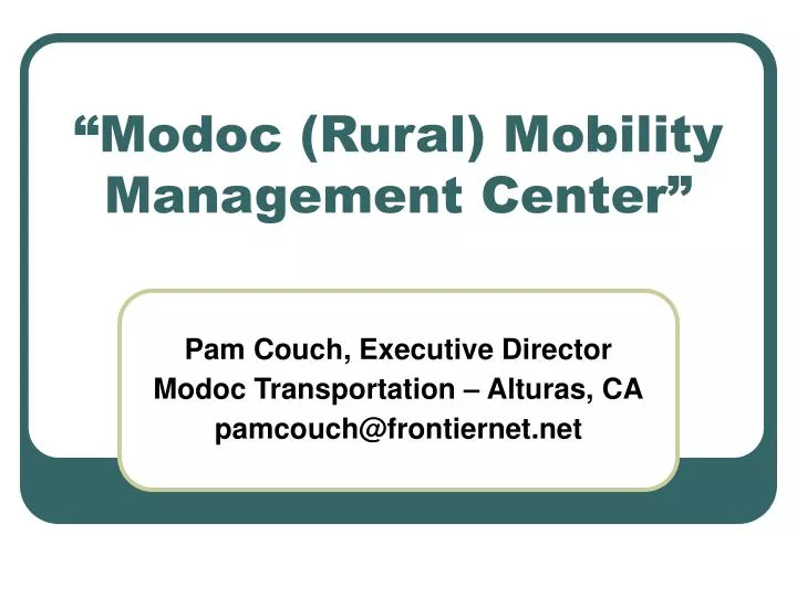 modoc rural mobility management center