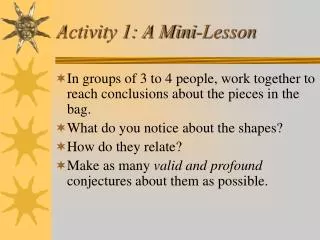 Activity 1: A Mini-Lesson